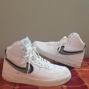 Nike Air Force1 High Sneakers Chenille Swoosh Sz12